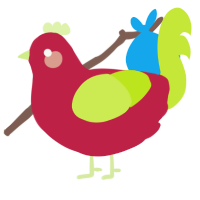 A crimson and lime chicken