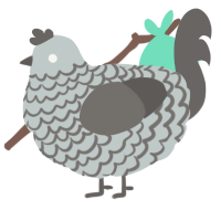 A silver and grey chicken with a lace pattern