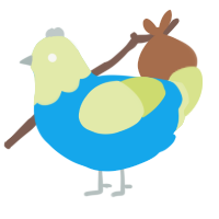 A sky and lemon chicken with a head pattern