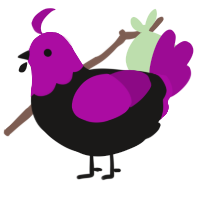 A sable and plum chicken with a head pattern