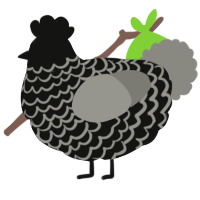 A black and ash chicken with a lace pattern