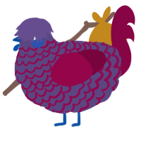 A overcast and maroon chicken with a lace pattern