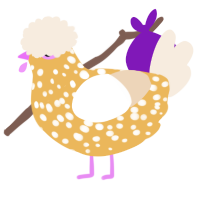 A honey and cream chicken with a speckle pattern