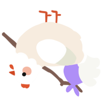 A cream and white chicken with a head pattern