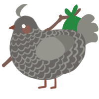 A grey and ash chicken with a lace pattern