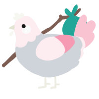 A mist and rose chicken with a head pattern
