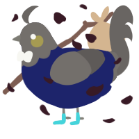 Cobalt, a navy and grey chicken with a head pattern