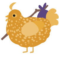 A orange and honey chicken with a speckle pattern