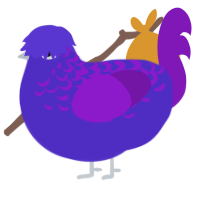 (unnamed), a indigo and violet chicken with a half-lace pattern