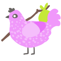 A lavender chicken with a speckle pattern