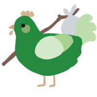 A viridian and gluppy chicken