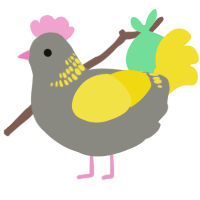 A ash and yellow chicken with a neck-band pattern