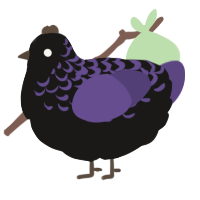 A sable and overcast chicken with a half-lace pattern