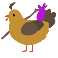 A gold and bark chicken