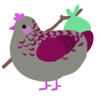 A ash and wine chicken with a half-lace pattern