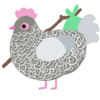 A ash and mist chicken with a double-lace pattern