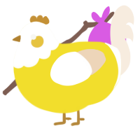 A yellow and cream chicken with a head pattern