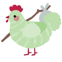 A gluppy chicken with a bar pattern