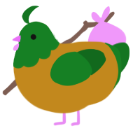 A ochre and leaf chicken with a head pattern