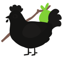 A black and sable chicken