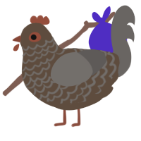 A bark and grey chicken with a lace pattern