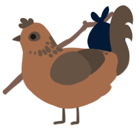 A brown and bark chicken with a neck-speckle pattern