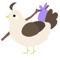 A cream and bark chicken