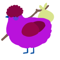 A amethyst and maroon chicken