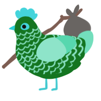 A leaf and mint chicken with a lace pattern