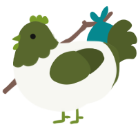 A white and olive chicken with a head pattern