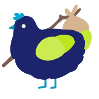 A navy and lime chicken