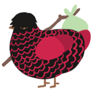 (unnamed), a sable and crimson chicken with a lace pattern
