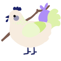 A cream and apple chicken with a neck-speckle pattern