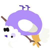 Nick, a lilac and white chicken with a head pattern
