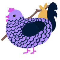 A lilac and tumblr chicken with a lace pattern