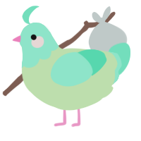A gluppy and mint chicken with a head pattern