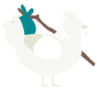 陽, a white chicken with a neck-speckle pattern