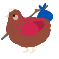 A russet and crimson chicken with a half-lace pattern