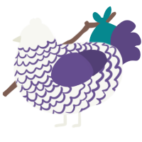 A white and overcast chicken with a lace pattern