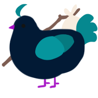 A tumblr and teal chicken