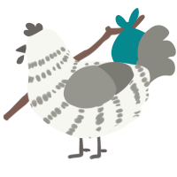 A white and ash chicken with a bar pattern