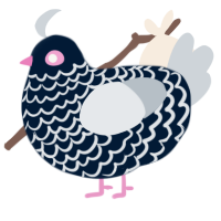 A tumblr and mist chicken with a lace pattern