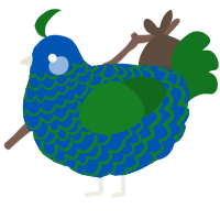 A ultramarine and leaf chicken with a lace pattern