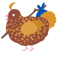 A russet and orange chicken with a speckle pattern