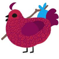A crimson and wine chicken with a double-lace pattern