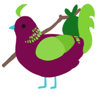 A wine and grass chicken with a neck-band pattern