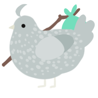 Shiny, a silver chicken with a speckle pattern