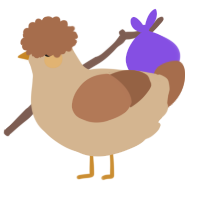 A beige and brown chicken