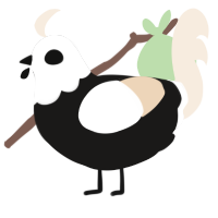 A sable and cream chicken with a head pattern