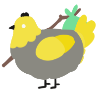 A ash and yellow chicken with a head pattern